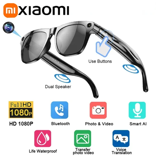 Imagen 2 del producto Gafas inteligentes Xiaomi 8K AI con cámara de 100MP Chat GPT Touch gafas de sol deportivas Bluetooth llamada vídeo reproductor de música para hombres y mujeres
