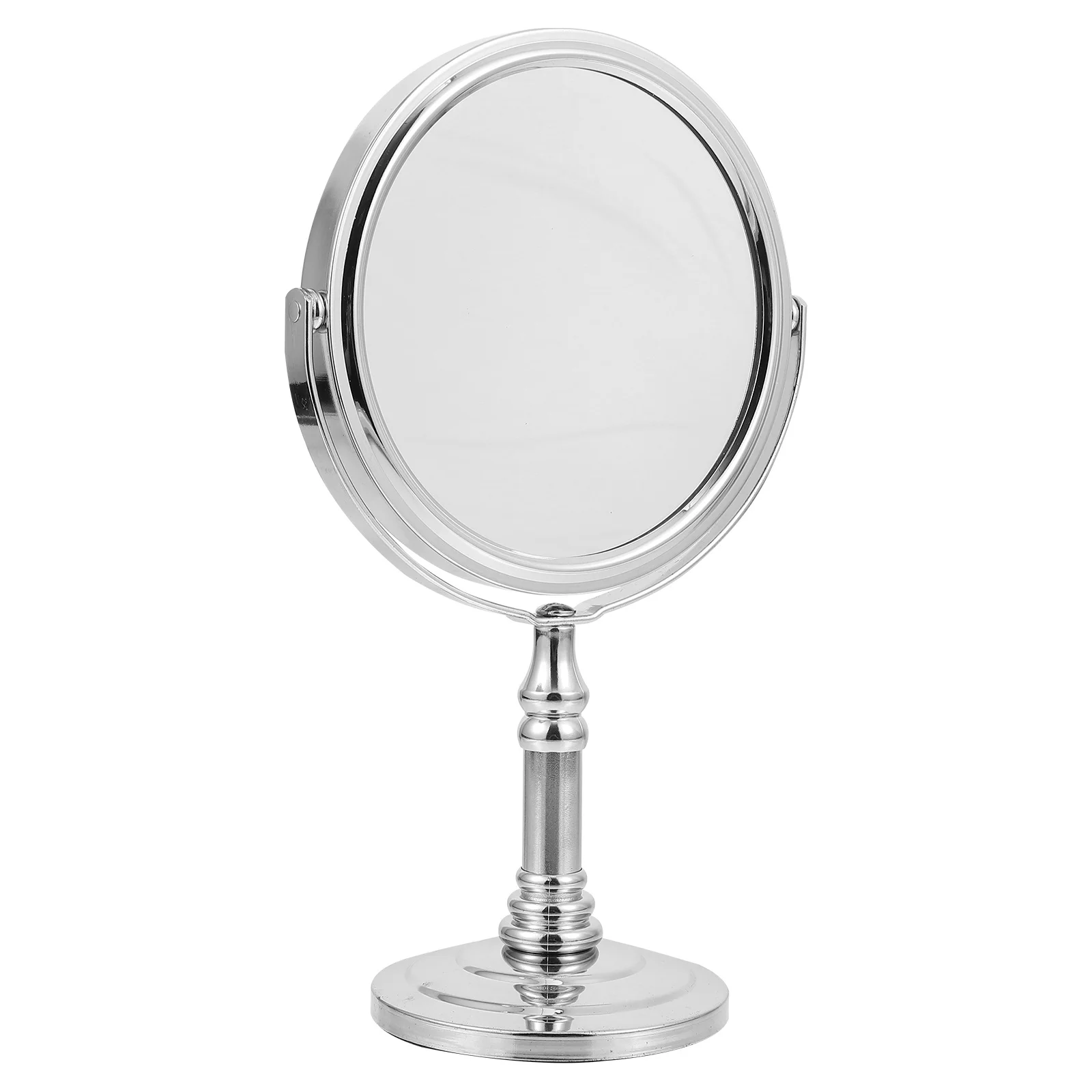 1 قطعة مرآة ماكياج سطح المكتب عمودي دوار معدني مزدوج الوجهين مرآة سطح أملس غرامة صنعة هدية للنساء #5