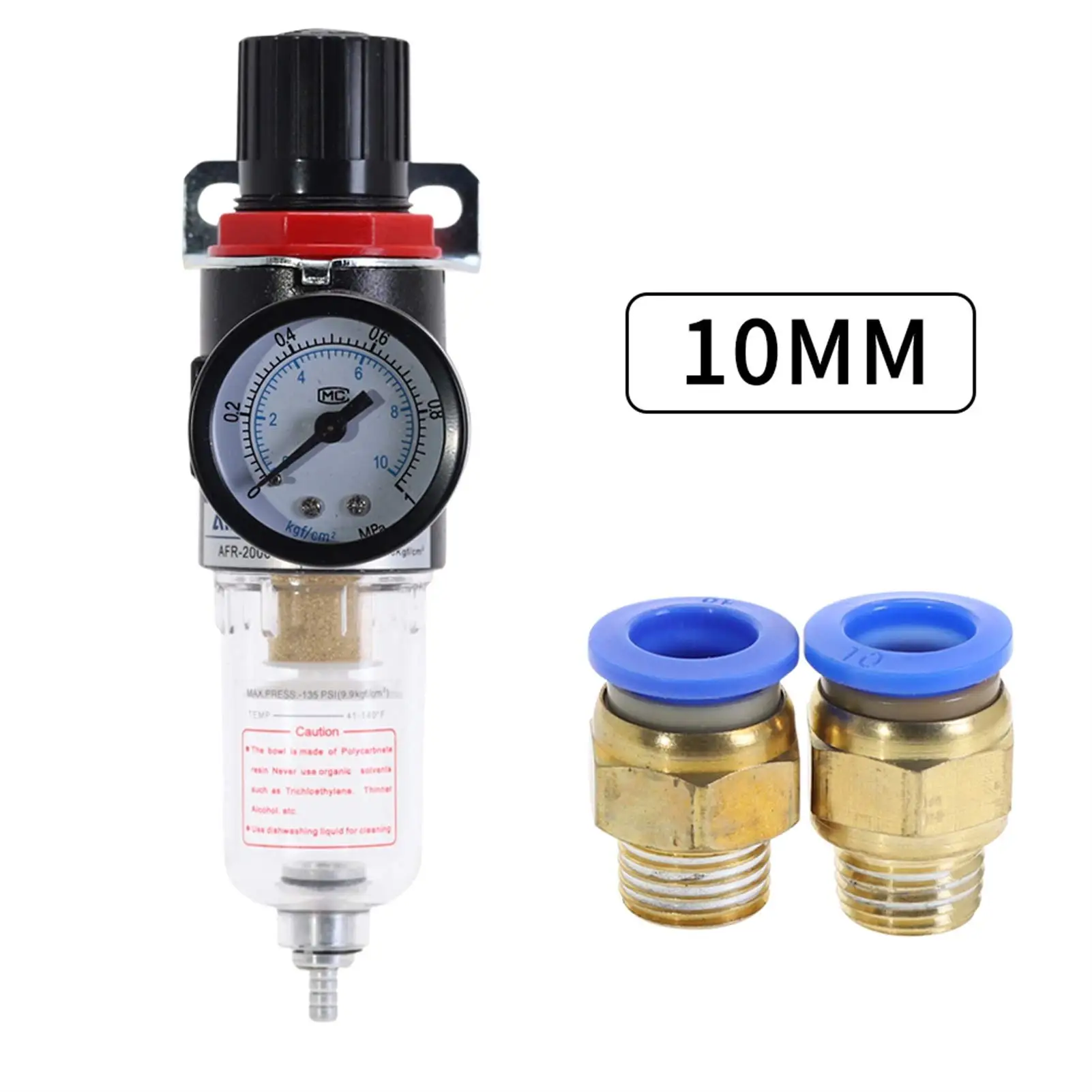 Air Filter Pressure Regulator 1/4 Inch AFR2000 Water Separator Air Tool Compressor Filter With 10MM Connector