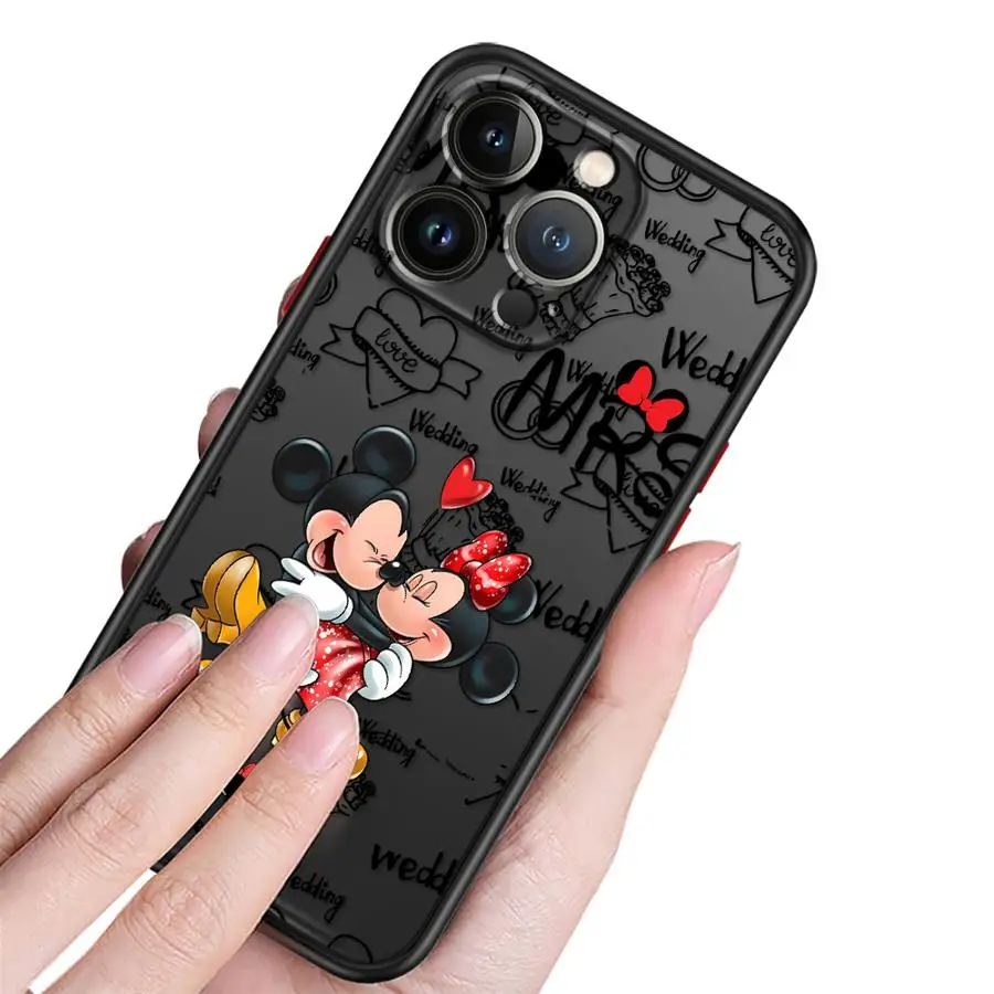 Custodia per iPhone XS Max 17Air 7 8 15 16 14Plus 12 13 11 17 Pro Max 13 Mini Cover morbida Disney Love Topolino Minnie