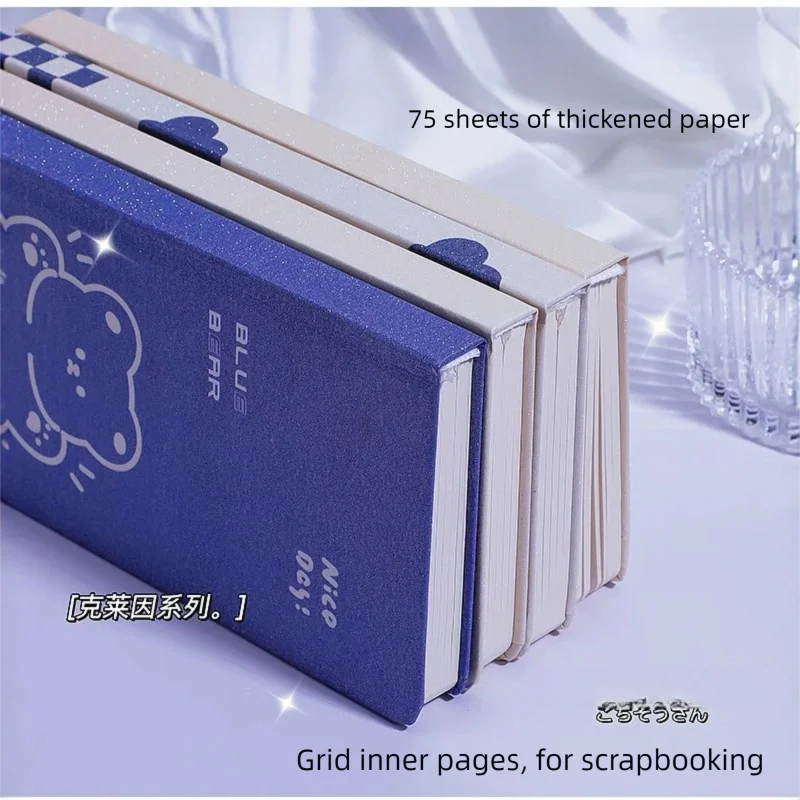 Flower A6 Notebook Grid Weekly Schedule Planner Notebook Hard Cover Memo Square Grid Inner Pages for Organizing And Planning