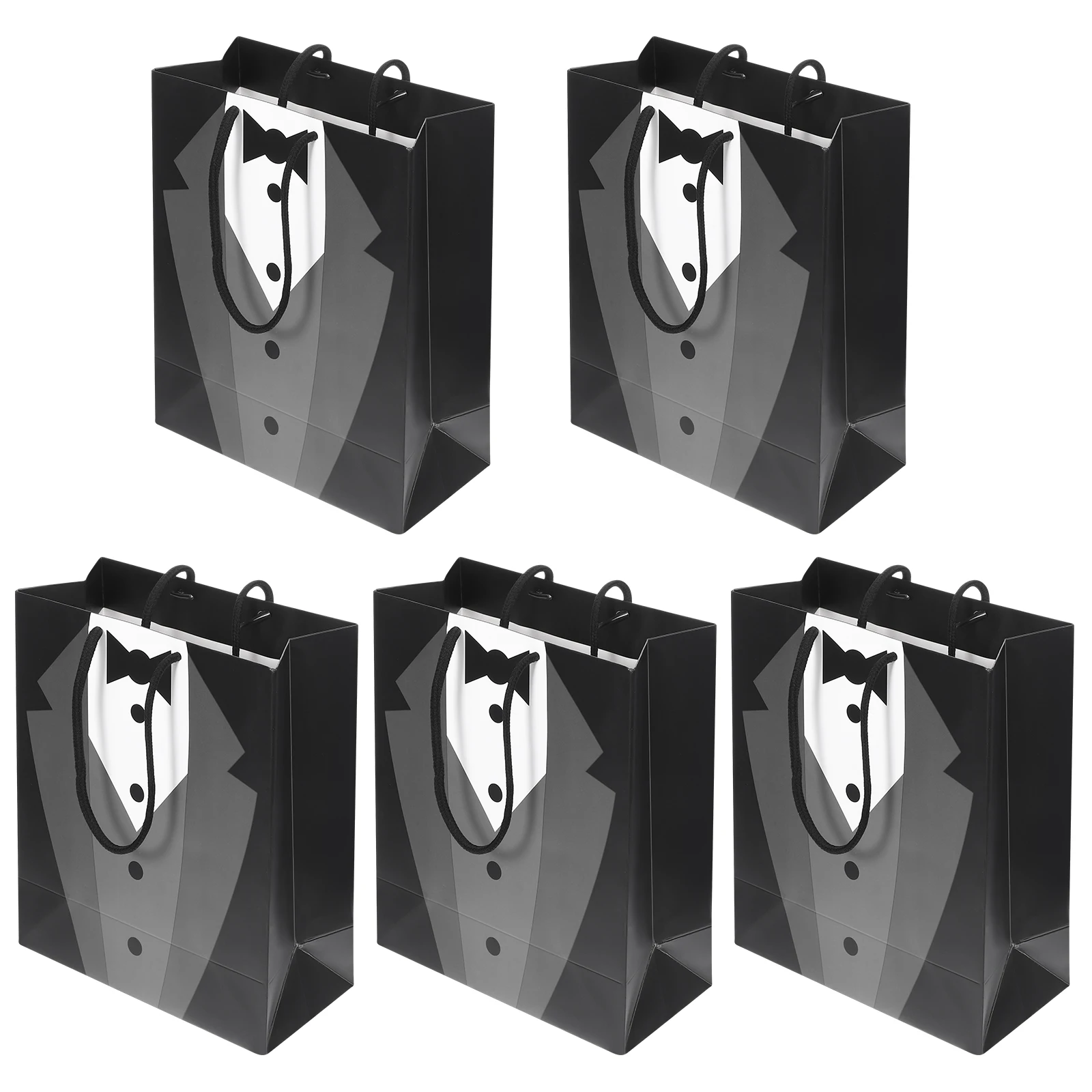 

5 Pcs Shaped Dress Tote Bag Creative Bridegroom Black Tuxedo Bags Luxurious Shopping