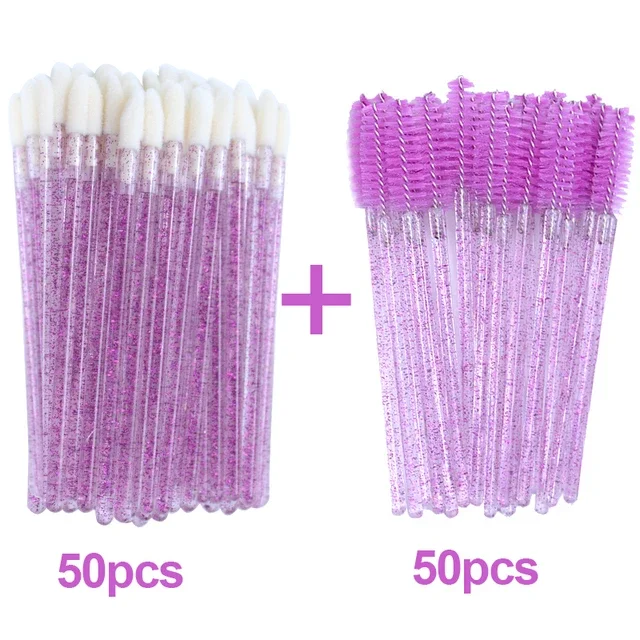 100 Pcs Makeup Brushes For Lip Eyebows Eyelash Shining Mascara Wands Applicators False Lashes Beauty False eyelash tools
