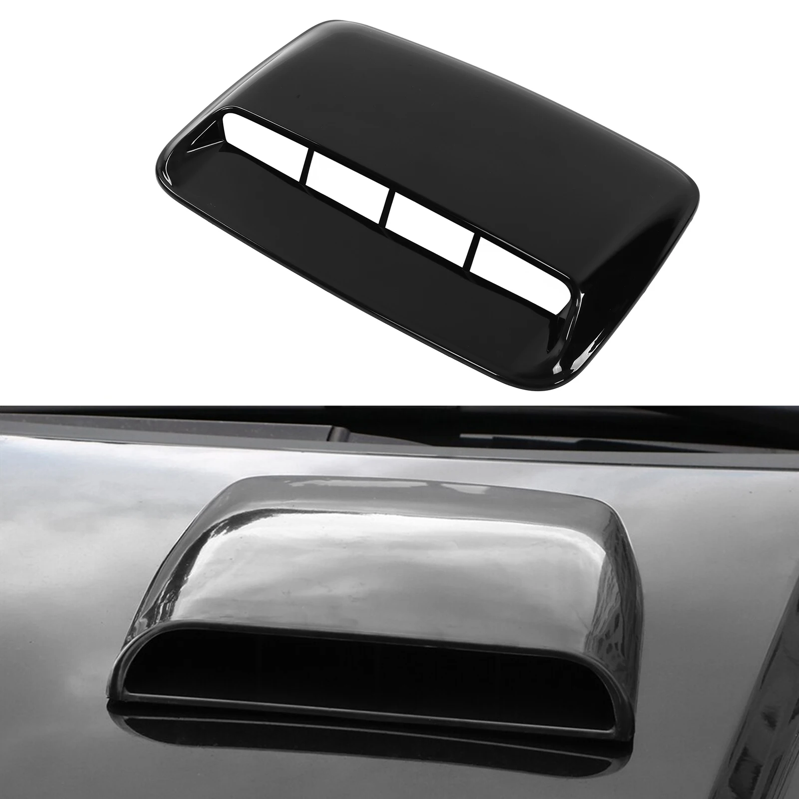 Engine Hood Air Vent Cover Glossy Black ABS Car Bonnet Cover Universal for Car Modification Auto Parts