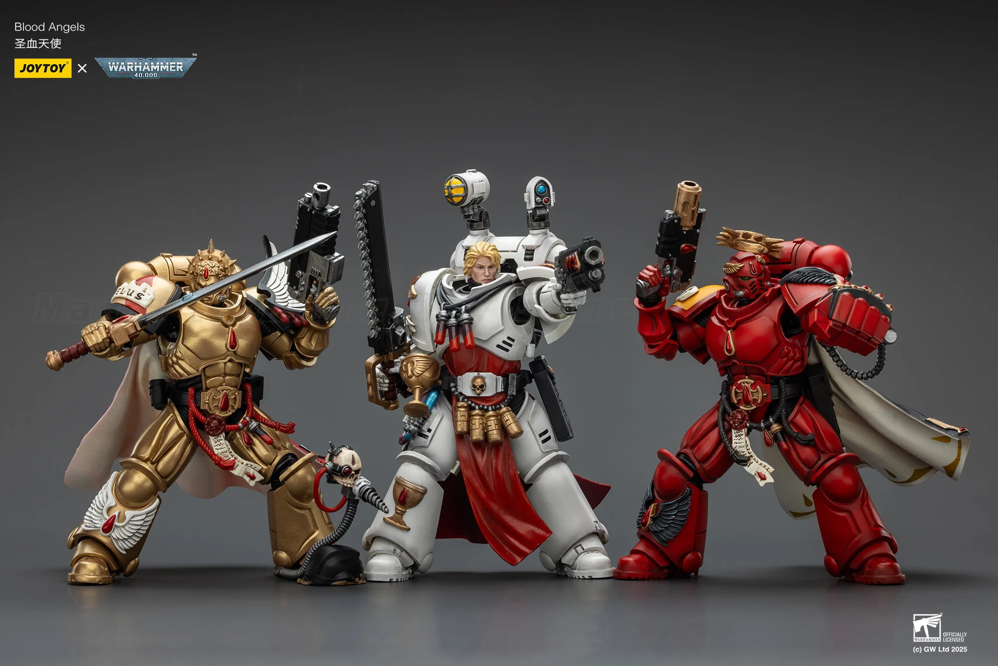 

【Предпродажа】JOYTOY 1/18 Фигурка Warhammer 40K Blood Angels Капитан с пистолетом Inferno/Power Fist Sanguinary Priest 3 шт.