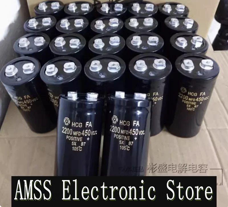 

AMSS 450V2200uF 400V 2200uf MFD VDC Imported Hitachi electrolytic capacitor screw pin