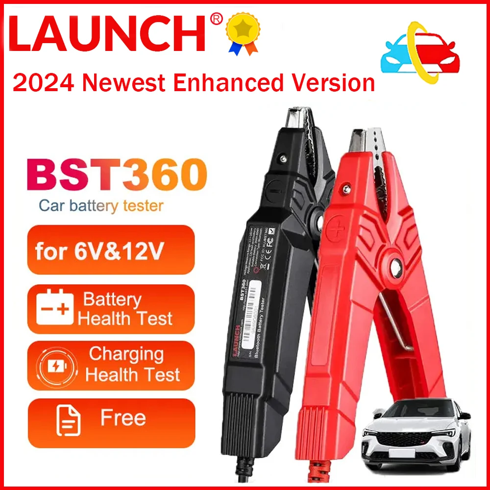 

2024 Newest LAUNCH X431 BST-360 Enhanced Version Bluetooth Battery Test Clip Analyzer 6V 12V 2000CCA BST360 Voltage tester