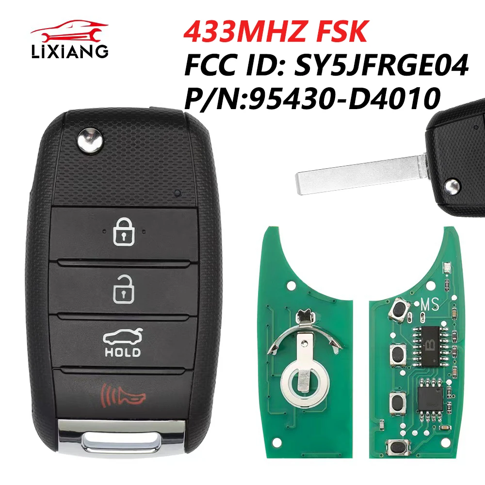 

LIXIANG SY5JFRGE04 95430-D4010 Renote Car Key For KIA Optima 2016 2017 2018 2019 2020 Remote Car Key Fob 433MHz No Chip