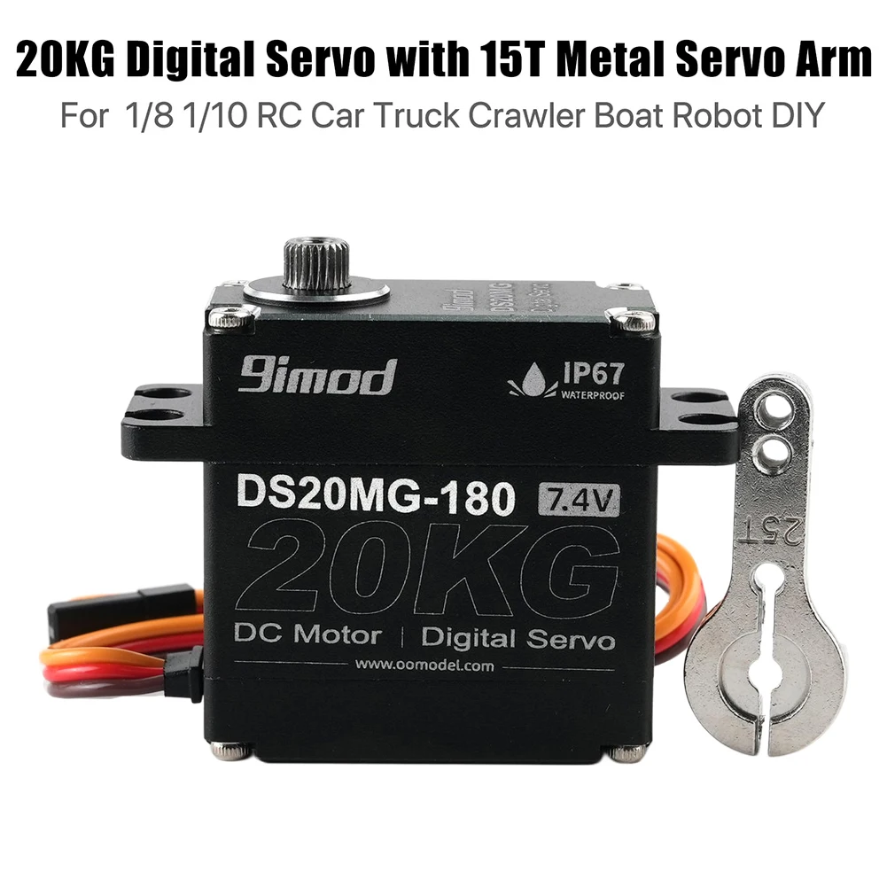 9imod DS20MG 20kg 7.4V Servo digitale impermeabile Full Metal Gears per 1:8 1:10 RC Crawler SCX10 TRX4 D90