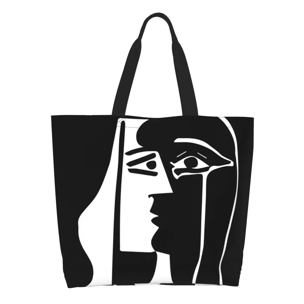 Pablo Picasso The Kiss Grocery Shopping Bag Custom Print Canvas Shopper Tote Shoulder Bag Large Capacity Durable Handbag