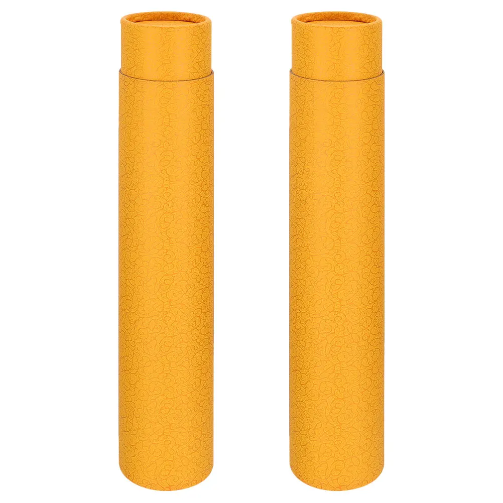 2Pcs Calligraphy Art Scroll Box Stylish Painting Storage Tube for Hanging Scrolls and Posters Thickened Organizer Container