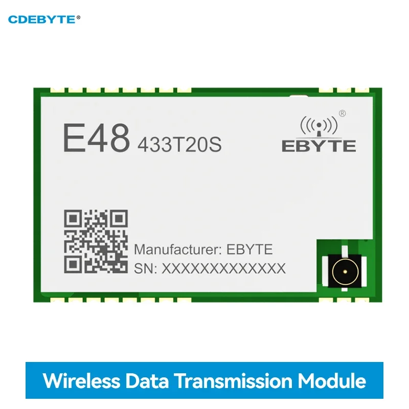 Wireless Data Transmission Module 433MHz 20dBm CDEBYTE E48-433T20S SoC 3.5KM SMD IPEX/Stamp Hole RSSI Low Power Consumption