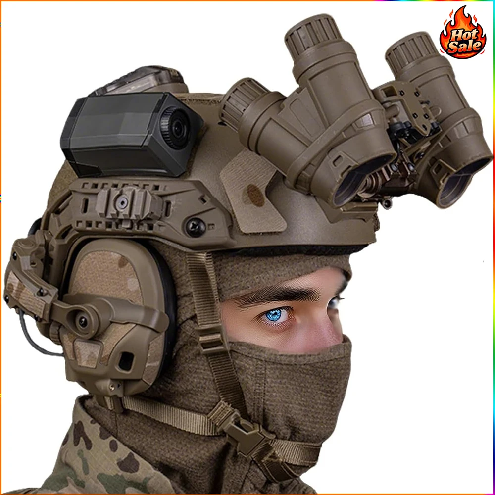 

Тактический быстрый набор шлемов с высоким вырезом и шумоподавлением, модель гарнитуры, сигнальный светильник, страйкбольное пейнтбольное снаряжение для взрослых