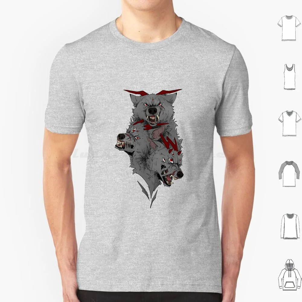 Wolf Demon T Shirt 6Xl Cotton Cool Tee Wolf Demon Devonic Cerberus Demonic Cerberus Wolf Demon Magical Curse Angry Ferocious