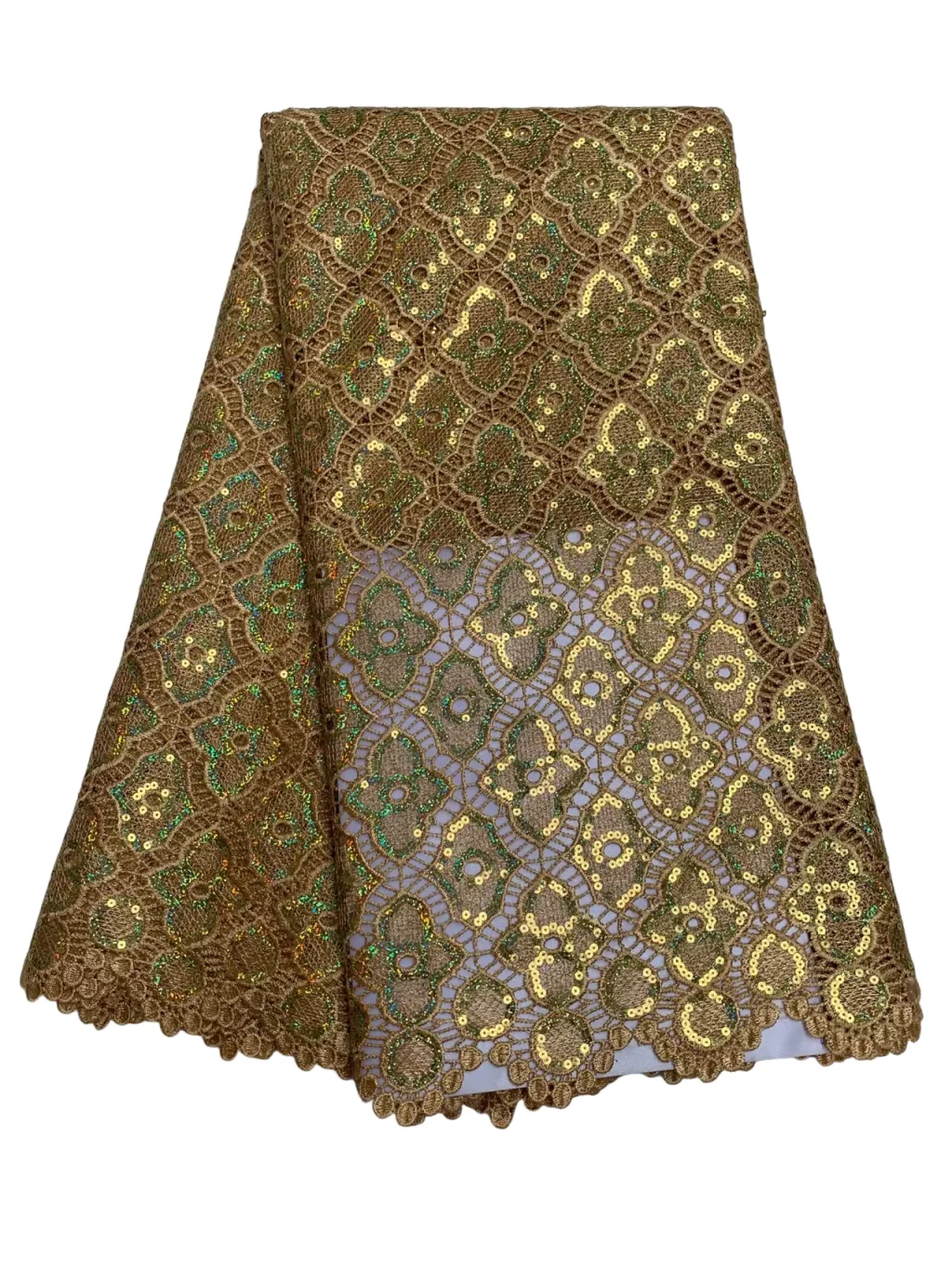 

Gold Guipure Hollow Out Lace Fabric 2025 High Quality Water Soluble Embroidery African Nigerian Material Cord Lace 5 Yards Sew