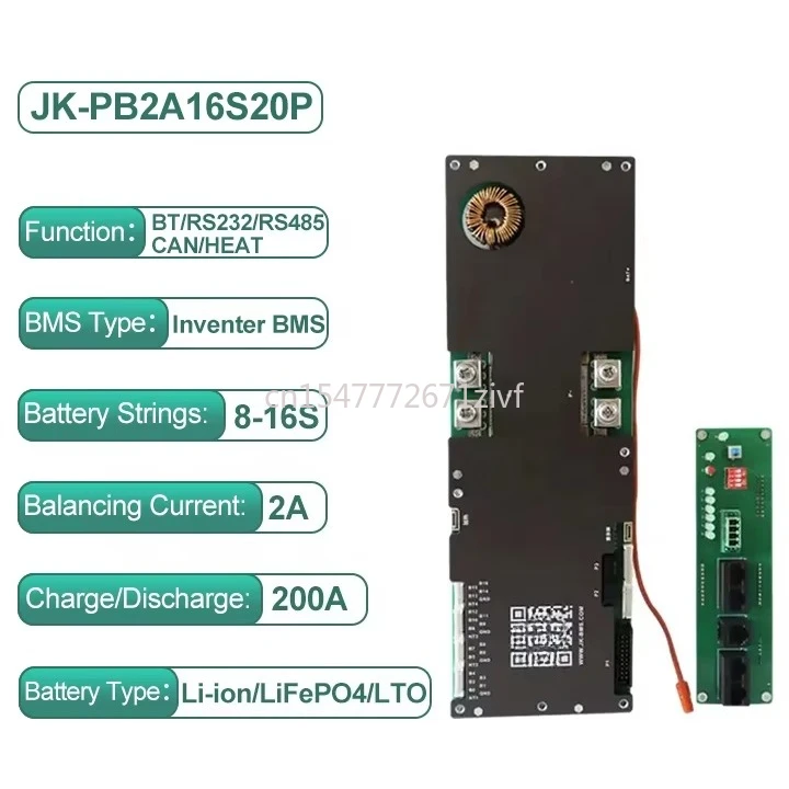 Активный сбалансированный инвертор BMS 7s 8s 16s 48v 100a 150a 200a LiFePo4 l в литиевый интеллектуальный дисплей BMS b2a8s20p