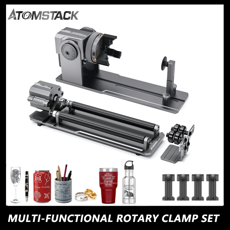 

Atomstack Maker R1Pro Multifunctional Rotating Clamp Water Cup Engraving Roller Device Is Suitable For Laser Engraving Machines