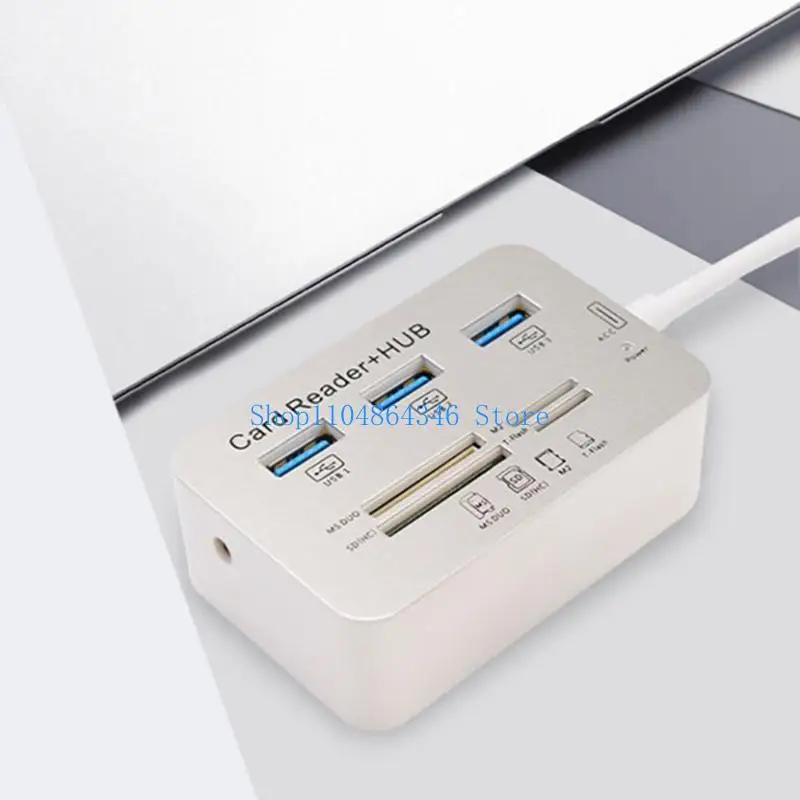 5asd Ergonomic USB3.0 Card Reader and Hubs for Enhanceds Laptop and Desktop Functional
