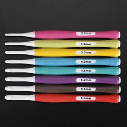 1Set Inline Crochet Hooks Ergonomic Crochet Hook Set 2.5mm to 6mm Crocheting Plastic Hook Crochet Needles for Yarn Craft