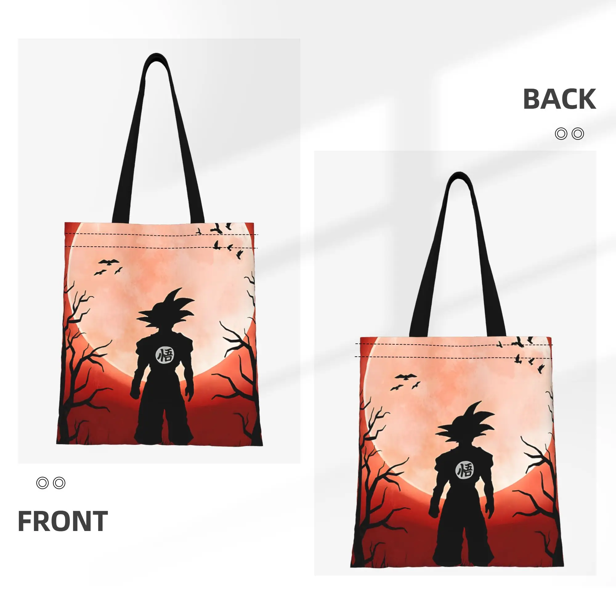 1PC Dragon Ball Son Goku Canvas Tote Bag Dragon Ball Super Saiyan Canvas Tote Bag Perfect for Shopping Grocery Travel & Outdoor