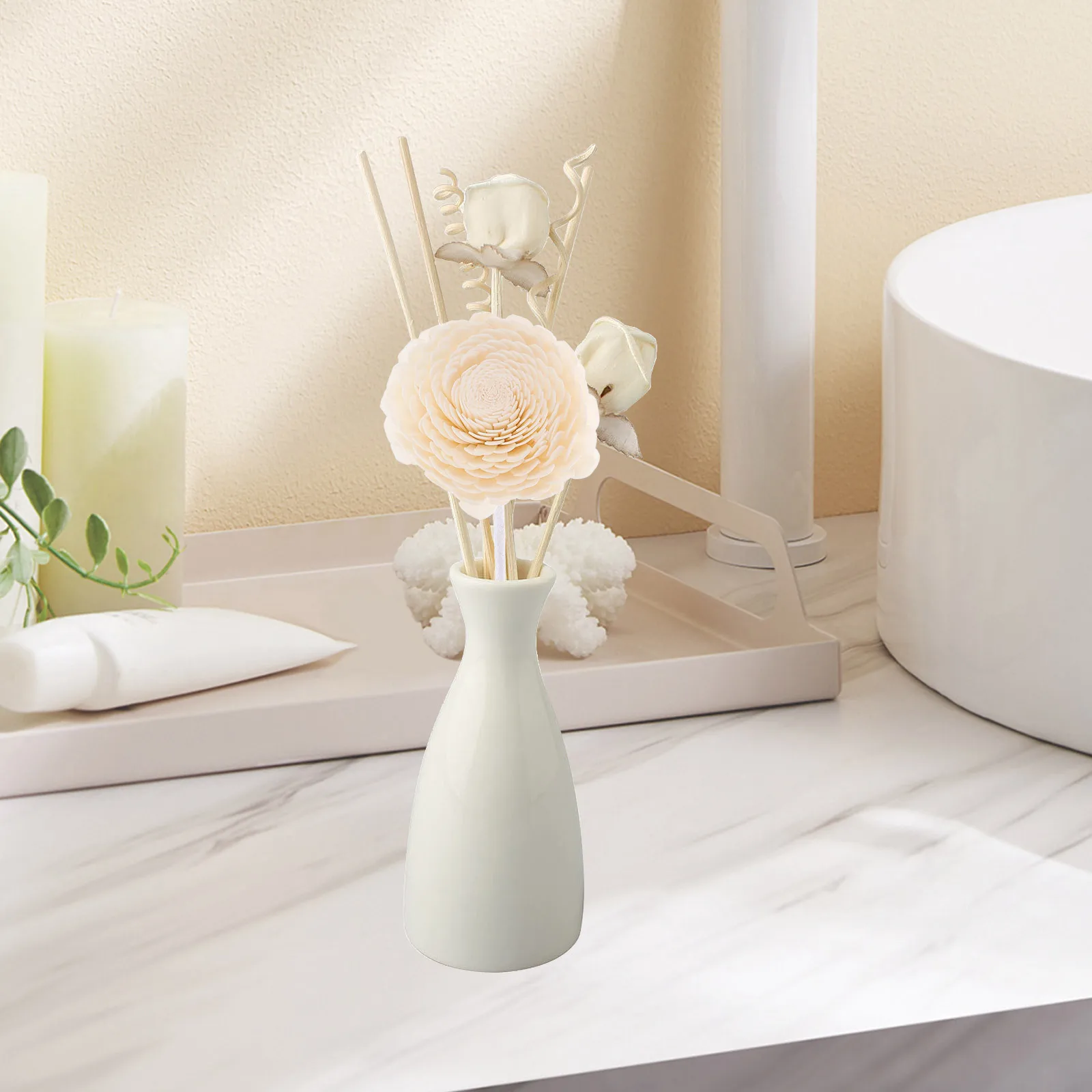 

4Pcs Aromatherapy Dried Flower Diffuser Cotton Multi-Use Essential Oil Absorbing Decoration for Home Office Bathroom Bedroom