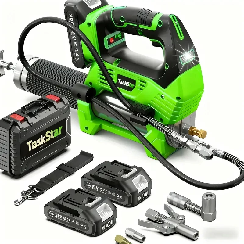 آلة مسدس الشحوم المحسنة TaskStar 12000PSI مع التحكم التلقائي في مستوى الصوت 6.7 أونصة/دقيقة فعالة للجرارات والشاحنات والمعدات #1