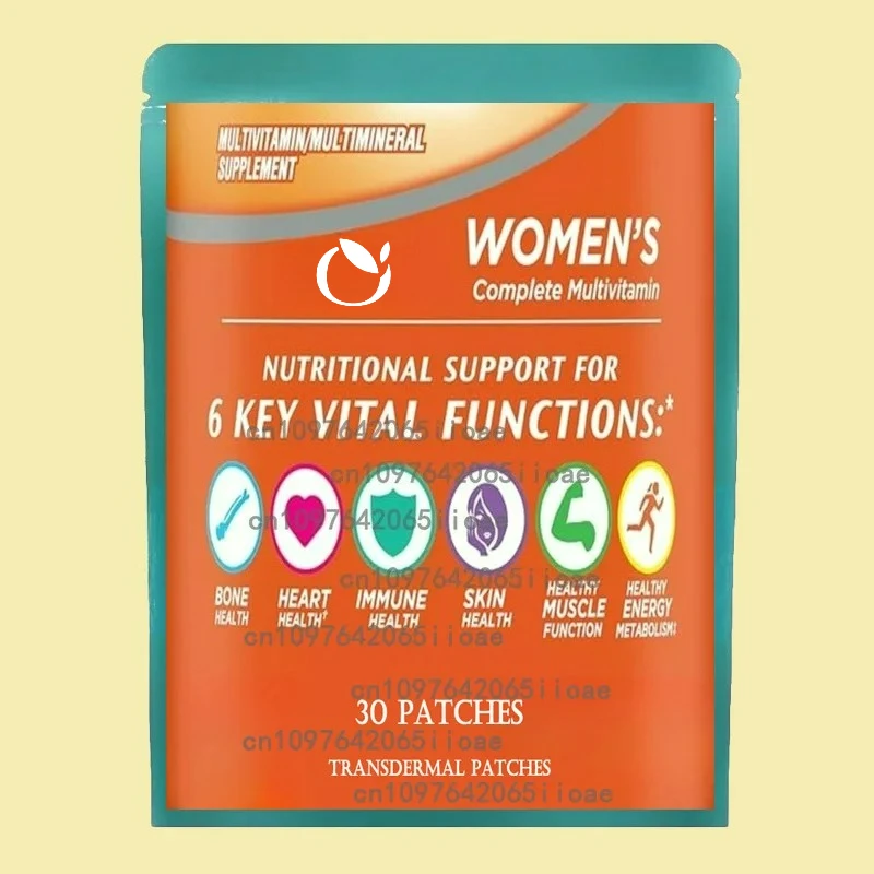 

Women's Multivitamin Transdermal Patches for Hair, Skin, & Nails, Bone Health, Energy, Immune Support 30 Patches