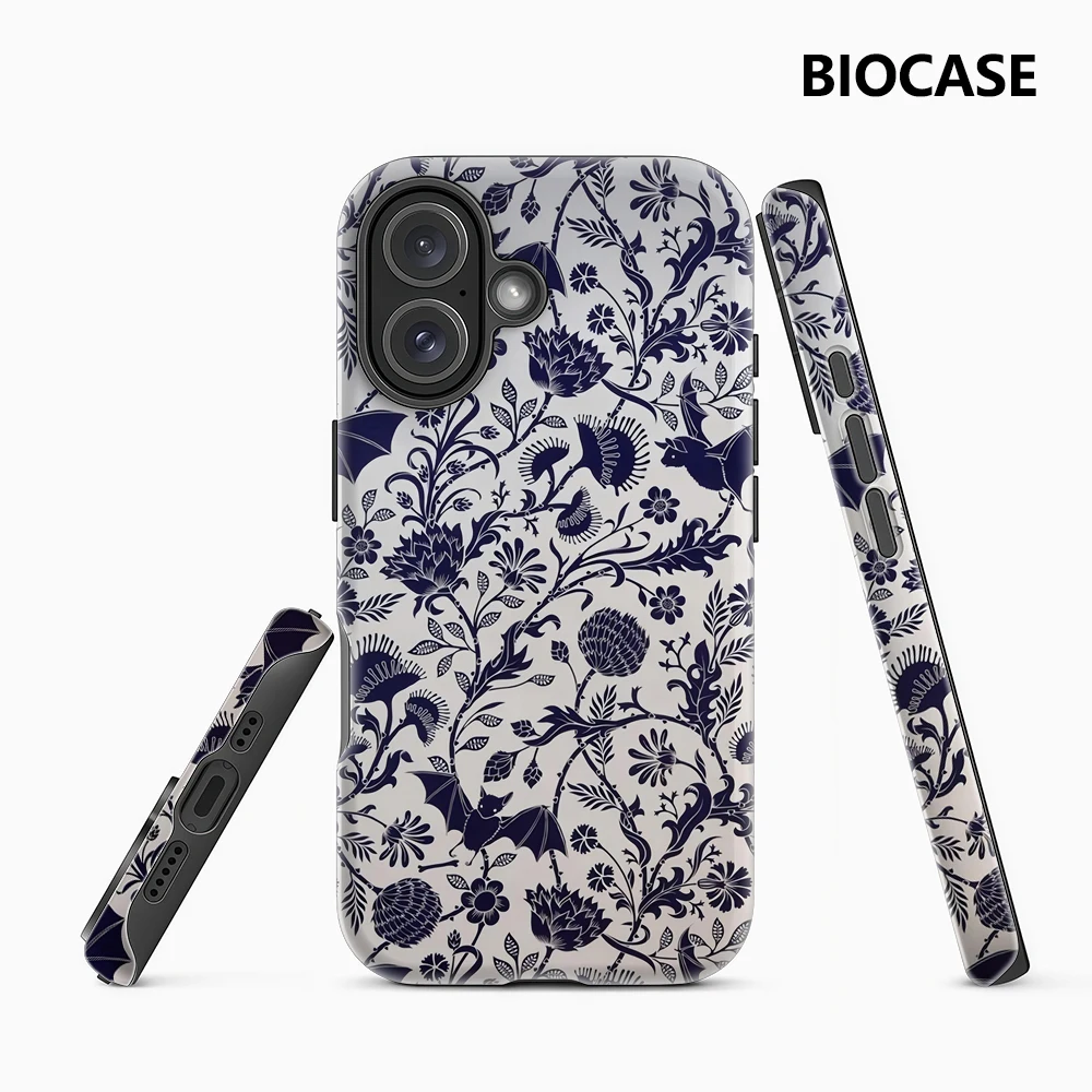 Funda para Teléfono Bat & Bloom, Magnética, para iPhone 17 16 15 14 13 Pro Max Plus, de Una o Dos Capas, Resistente