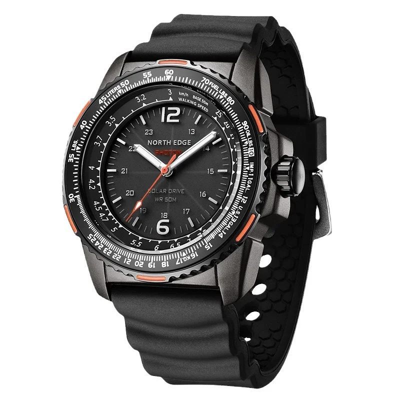 

North Edge Outdoor Sports Solar Charging Watch Waterproof Metal