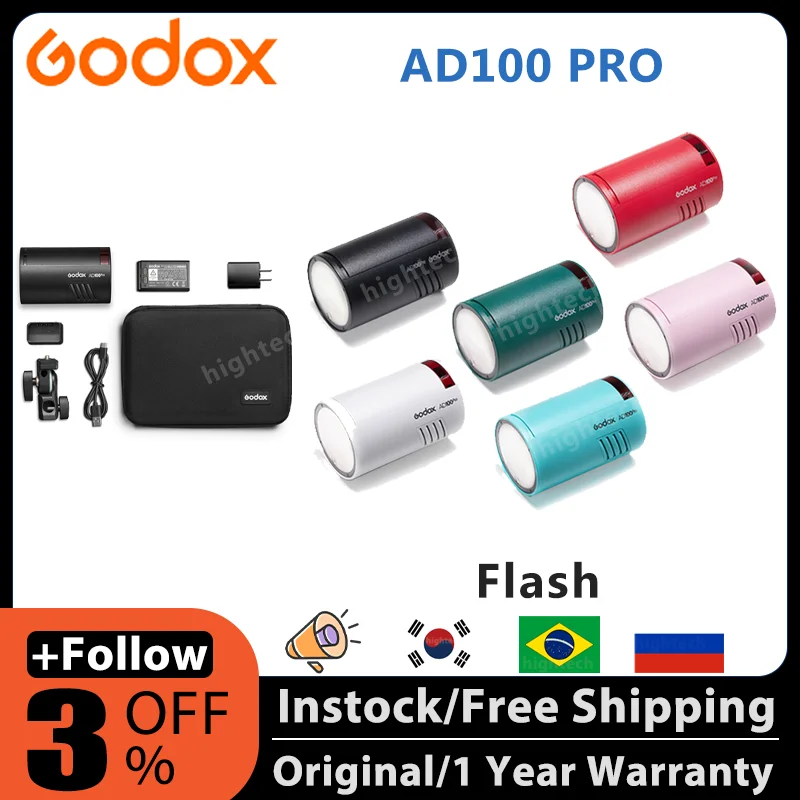 Godox AD100Pro TTL 100Ws Outdoor Flash Speedlight 2.4G Wireless X AD100 PRO Pocket Flash For Sony Nikon Canon Fujifilm PK AD200