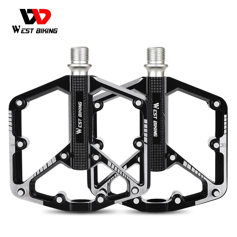 AliExpress West Biking WEST BIKING Bicycle Pedals Sealed DU Bearing Nonslip Pedal Mountain Road Bike Cycling Alloy Platform MTB Pedal Cycling Parts