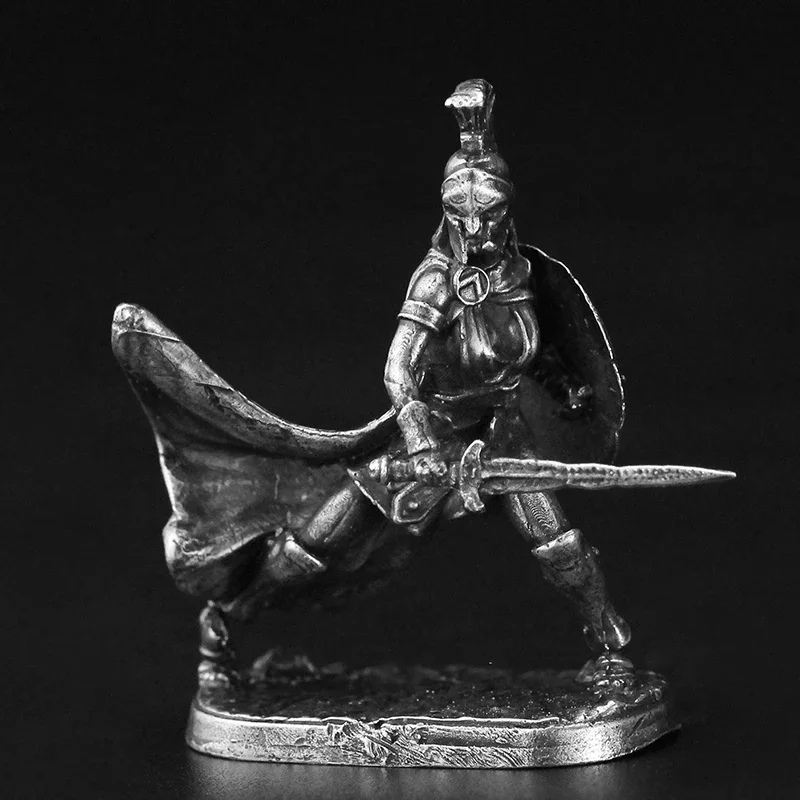 Metall Actionfiguren Spartan Warrior Warfare Modell Cupronickel Soldat Brettspiel Stücke Desktop Miniatur Ornament Zubehör