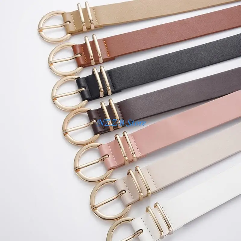 

T21F Exquisite Golden Buckle Waistband for Women Wrap Dress Halter Dress Waist Belt