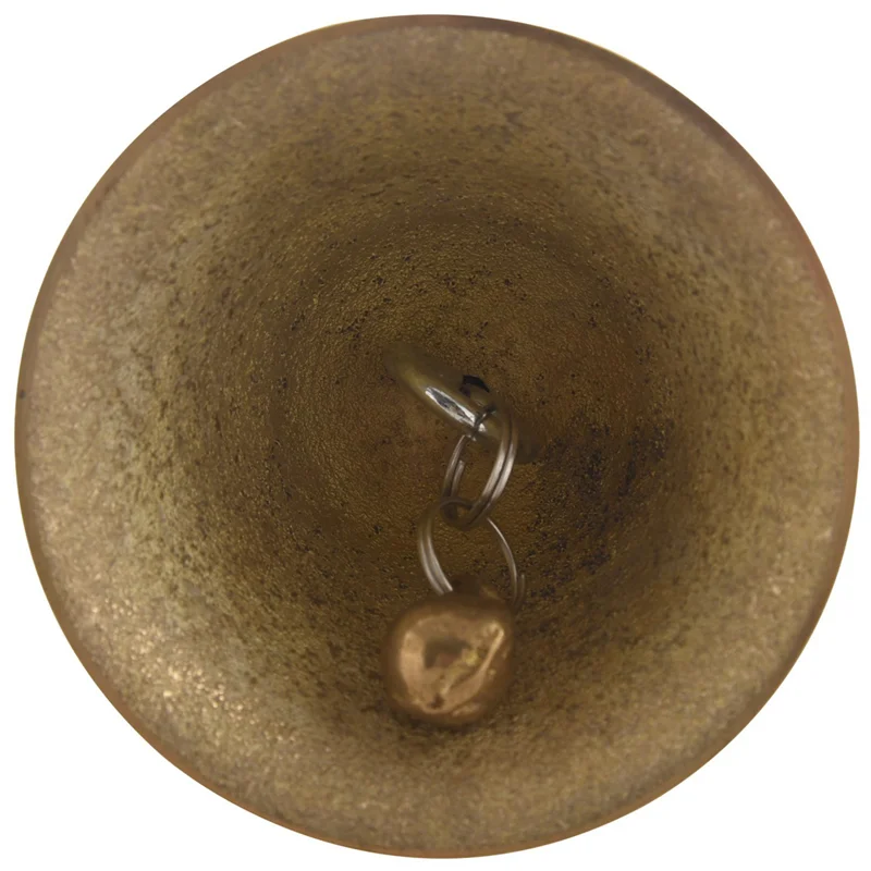 

ABHS-3X Solid Brass Wooden Handle School Reception Dinner Wood Shop Hotel Hand Bell Gold