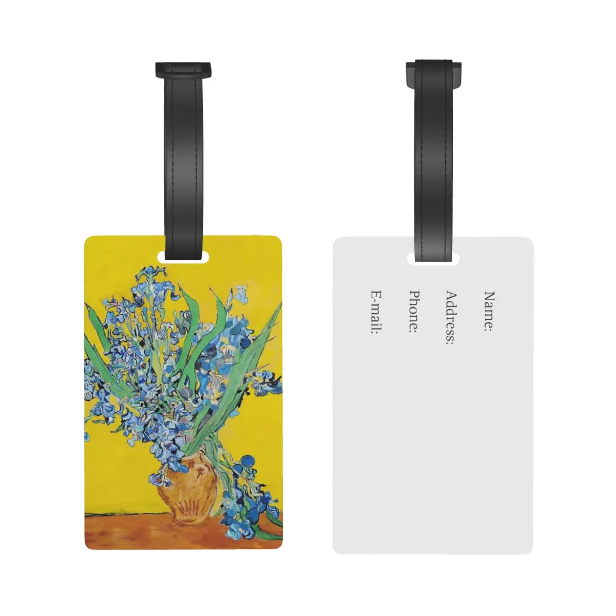 Vincent Van Gogh Irises Art Flowers Luggage Tags Suitcase Accessories Travel Baggage Boarding Tag Label Holder ID Name Address