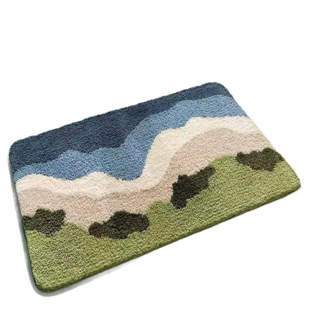 Adorable Polyester Fiber Cartoon Animal Doormat Warm Non-Slip Entrance Hallway Doormat Insulating Bathroom Rug Home Decor