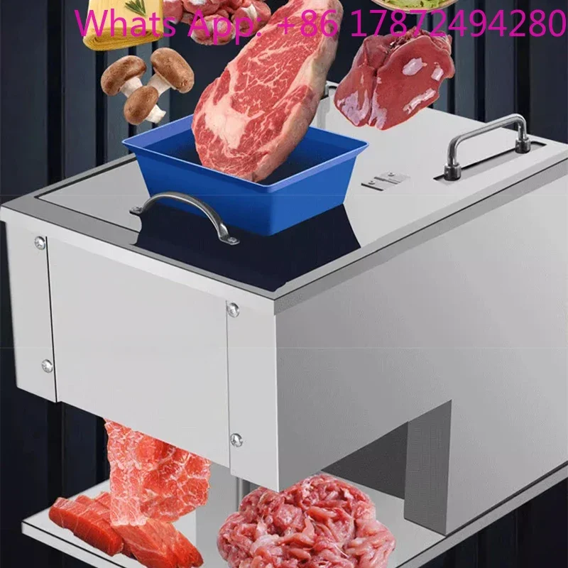 Electric Stainless Steel Automatic Potato Vegetable Slicing Machine Commercial Meat Slicer Device