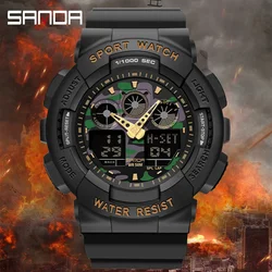 Sport Watch Men Luxury Double Time Electrconi Watches Women's Wristwatch Fashion Shockproof Stopwatch Military Sports Clock