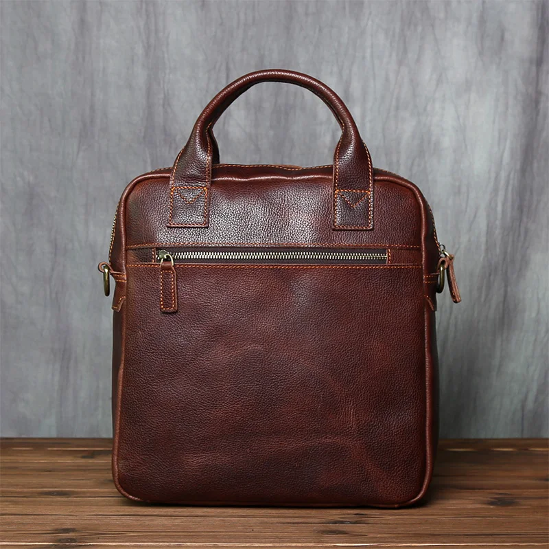 NZPJ Neue Retro Leder herren Handtasche Top Schicht Rindsleder Vertikale Einzigen Schulter Umhängetasche Briefträger Aktentasche Computer Tasche – Detail 22