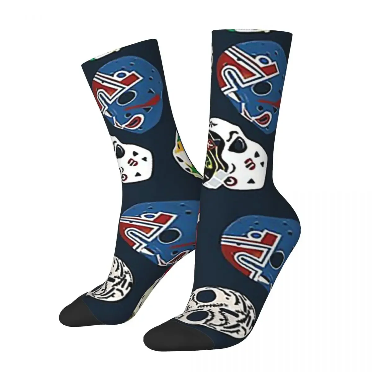 Classic Goalie Mask Pattern Socks Harajuku High Quality Stockings All Season Long Socks for Man's Woman's Christmas Gifts