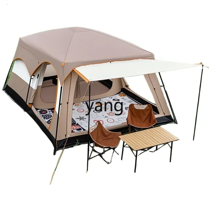 LMM， outdoor folding portable two-bedroom and one-hall camping thickened rainproof and sunscreen camping equipment full set