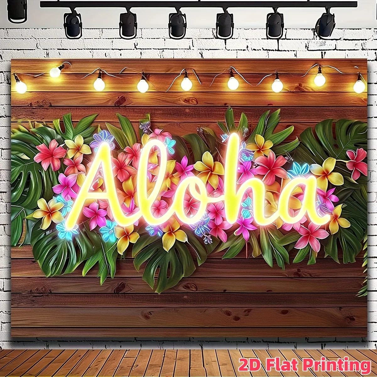 Bohemian Aloha Neon Light Tapestry Wall Decor Tropical Floral Hawaii Hawaiian Party Backdrop Wedding Gift Boho House Decor Hangi