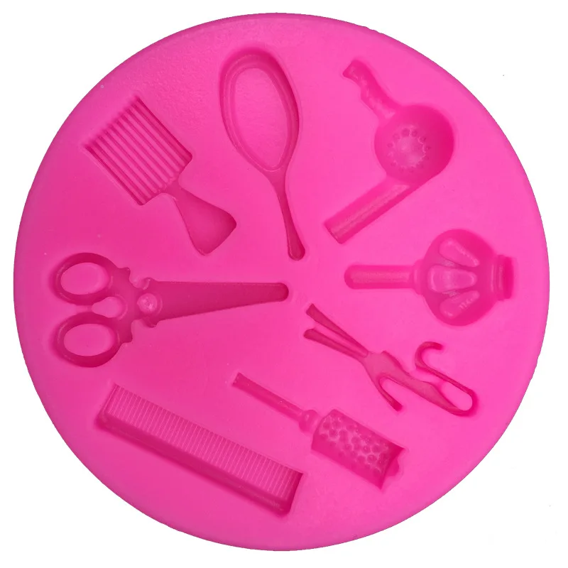 New Scissors Hair Tools Shaped Fondant mold,resin Clay Chocolate Candy Silicone Cake mould,fondant Cake Decorating Tools E154