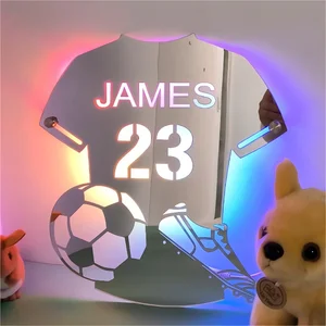 Personalisierter Fußball -Hemdspiegel, benutzerdefinierter Name Licht, einheitliche Nummer, LED -Spiegel, Nachtlicht, Zimmerdekoration, Weihnachtsgeschenke 6 Hauptverkauf von Fußballhemd - №2