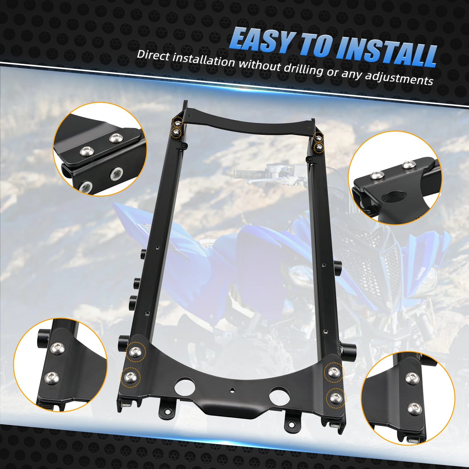 NICECNC For YFZ450R Rear Subframe Sub Frame ATV For Yamaha YFZ 450R 2009-2023 2017 YFZ450X Q235 Carbon Steel Rustproof Anti-wear