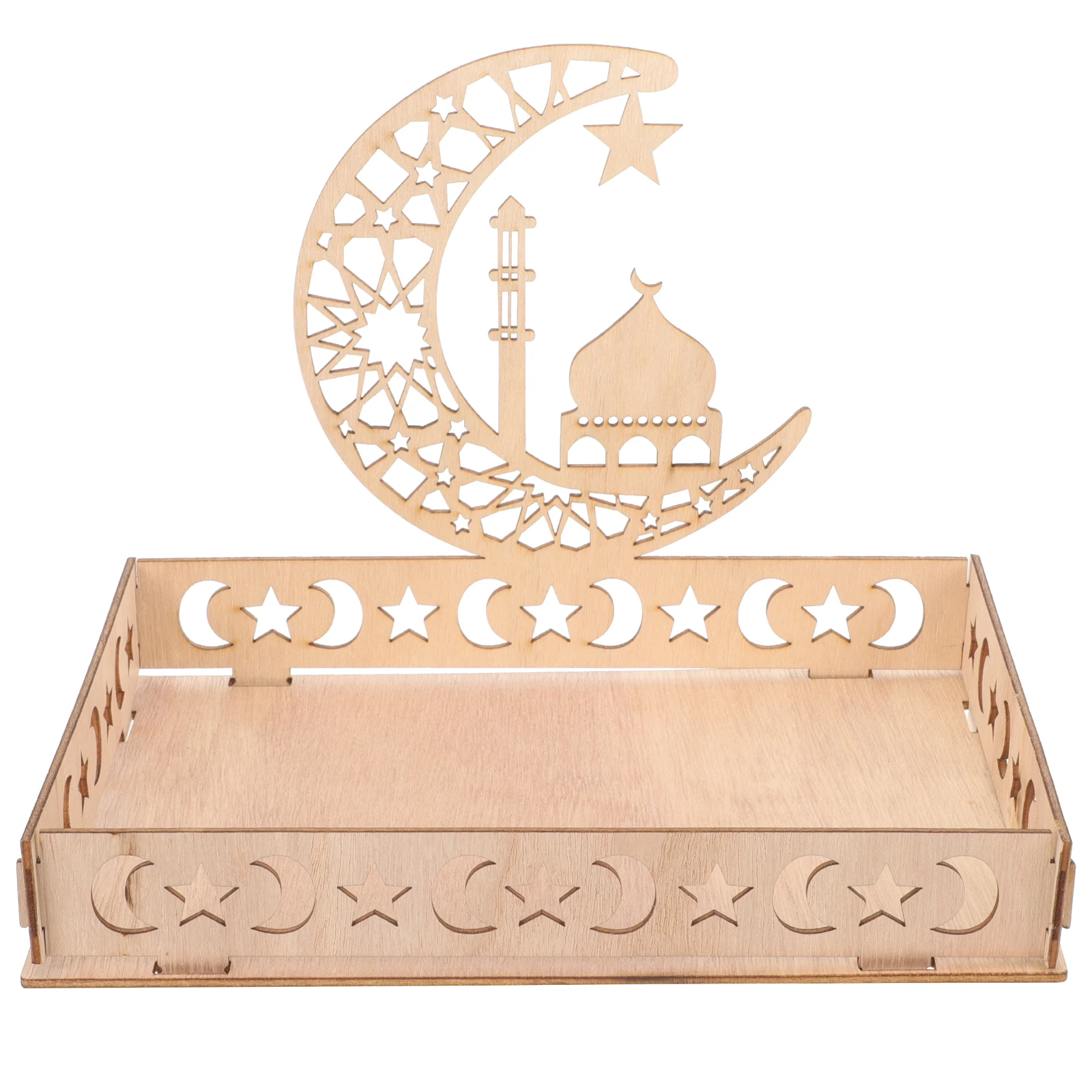 

Wooden Tray Food Tray Holder For Desserts Cupcakes Ramadan Decorations Table Centerpiece Eid Mubarak Party Decoration