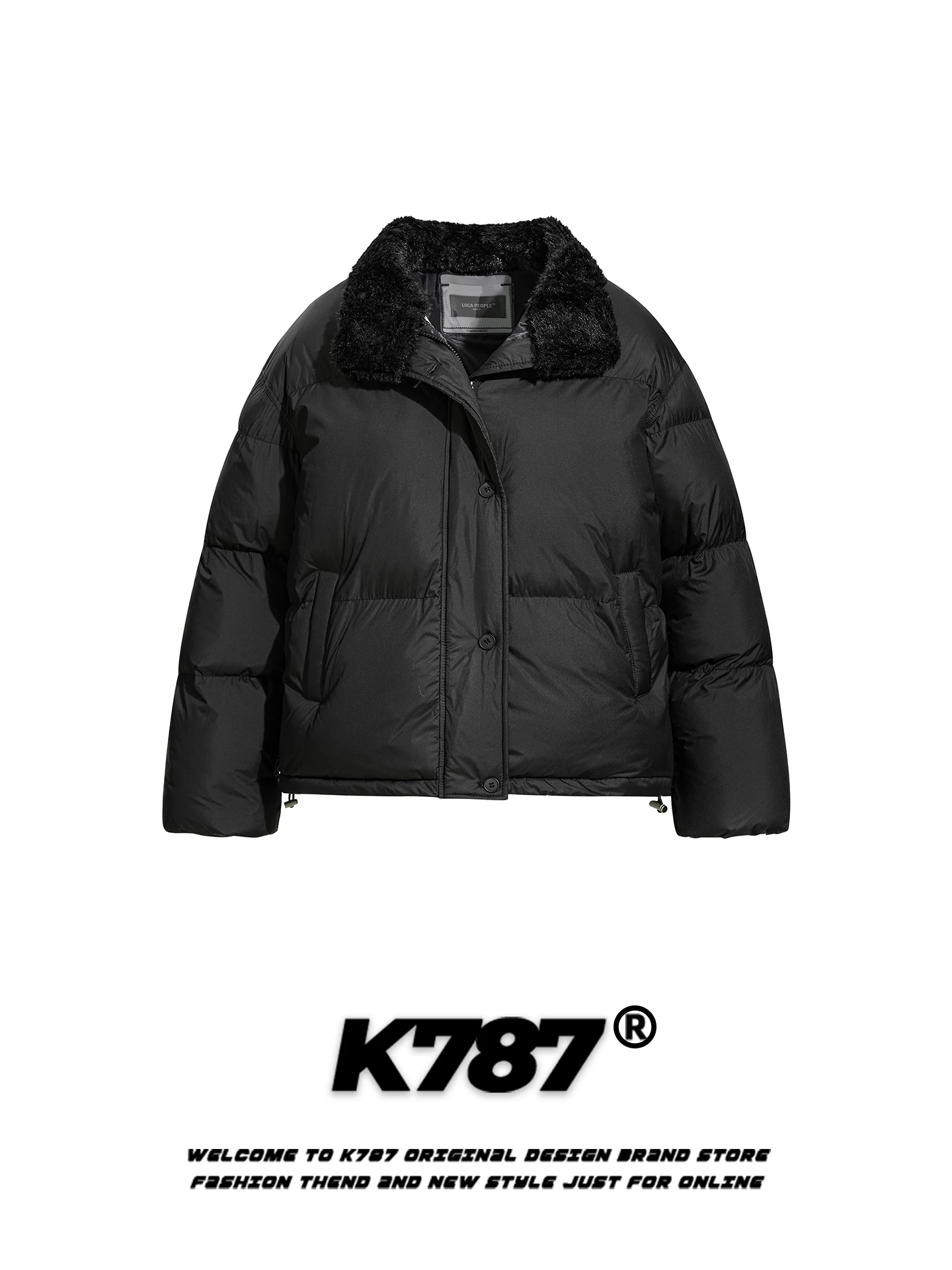 

Куртка K787 в американском ретро-стиле, утепленная, из хлопка, однотонная, с воротником, мужская, свободного кроя, зимняя, теплая верхняя одежда для пар, молодежная мода