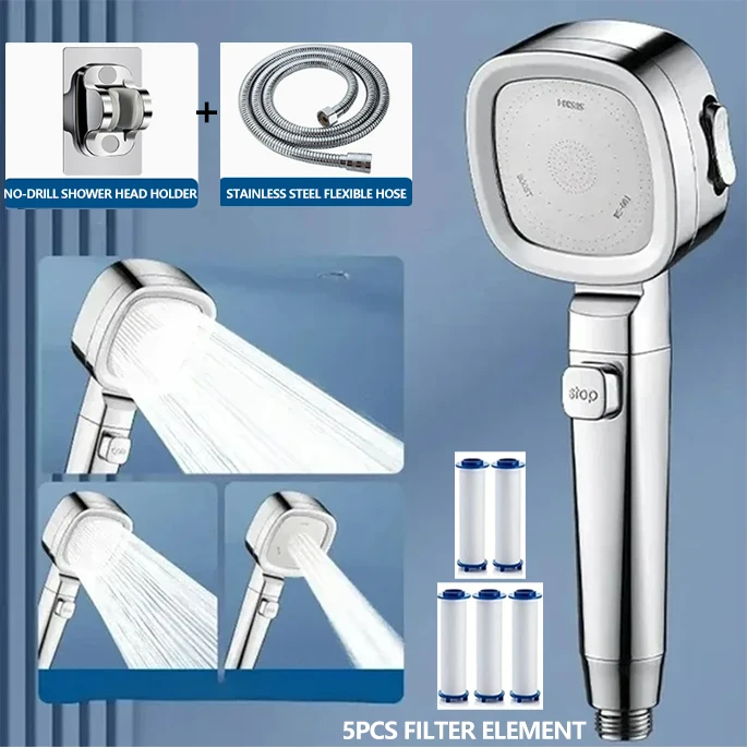 

Душевая лейка с усиленным напором, мощная душевая насадка для ванной, душевой комплект для дома, душевая система с эффектом дождя