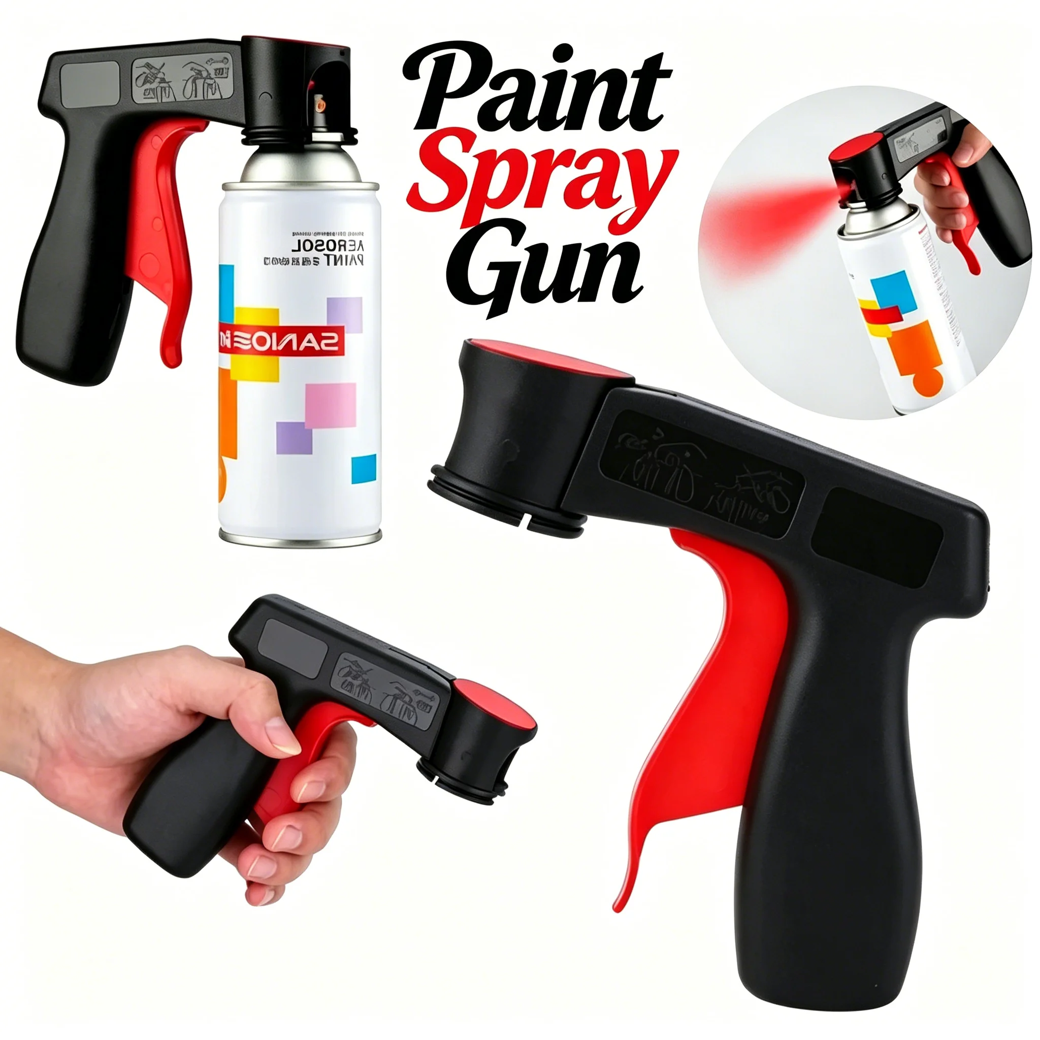 Spray Can Trigger Grip Handle Aerosol Paint Gun Adapter Car Detailing Accessory for Painting Polishing Coating Maintenance Tool