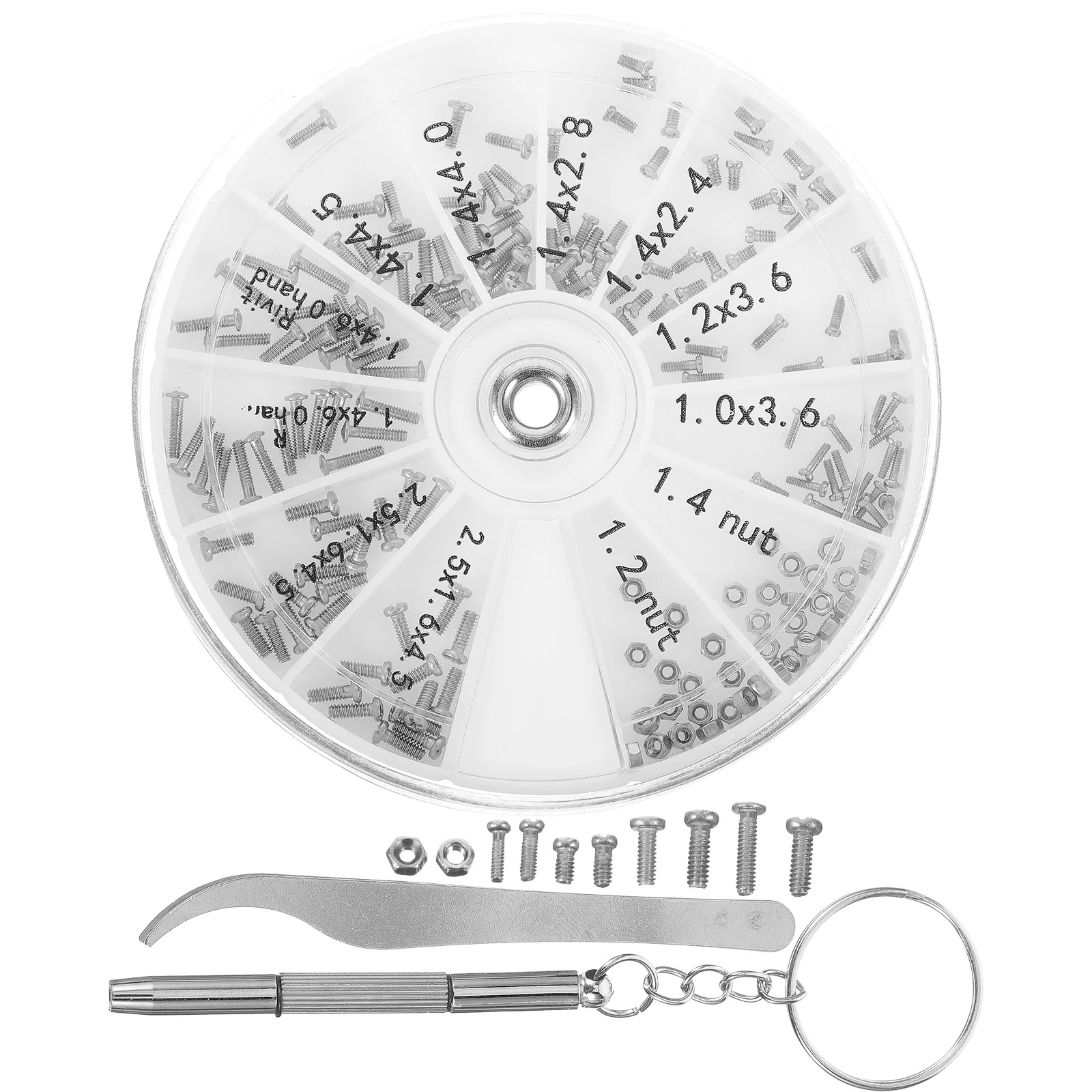 

1 set Glasses Repair Kit Eyeglass Screws Nuts Sunglasses Watch Stainless Storage Box Screwdriver Tweezer Tool